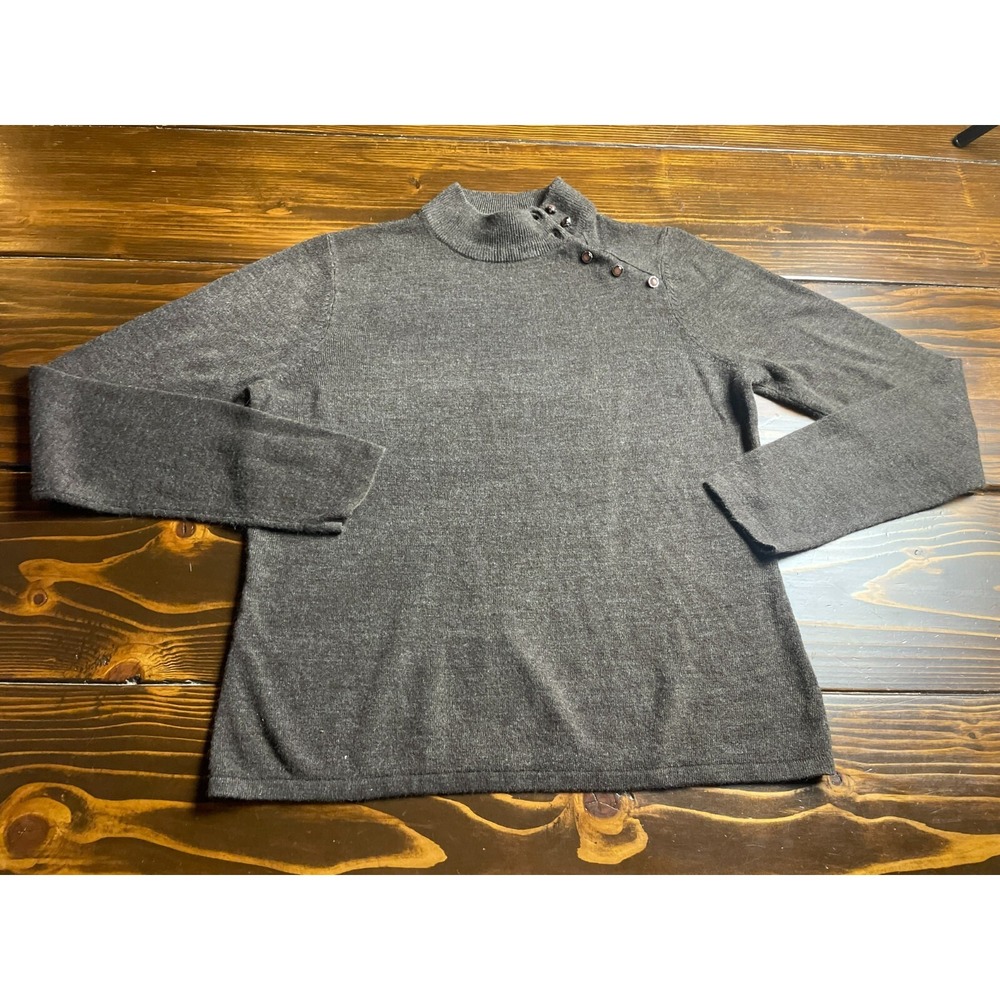 Designer Originals Sweater, Women's Petite Large, Brown, Long Sleeve, Crew Neck